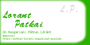 lorant patkai business card